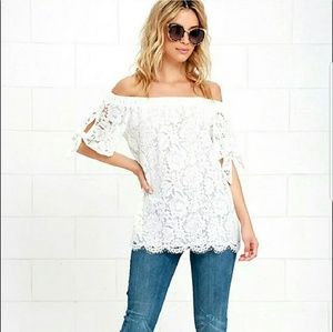 White off shoulder lace top